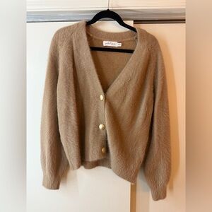 Petal & Pup fuzzy button cardigan